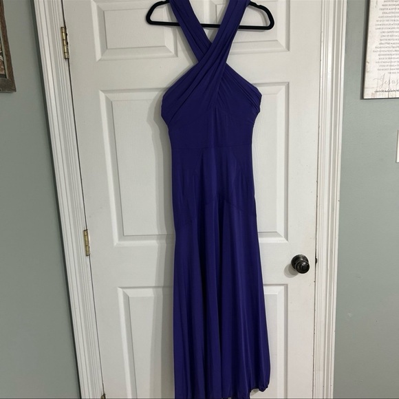 BCBGMaxAzria Crisscross Persian Blue Maxi Sz med - Picture 2 of 12